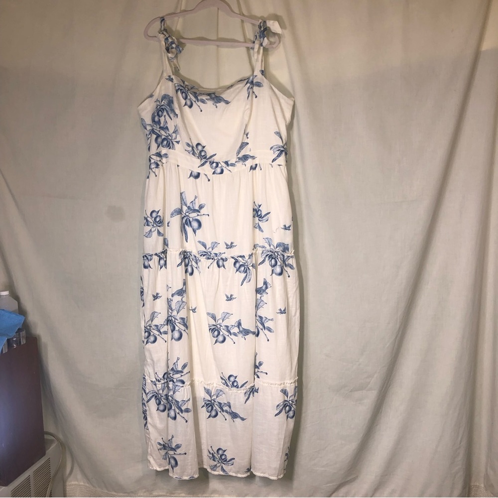Hand made Anthropologie blue and white summer dress